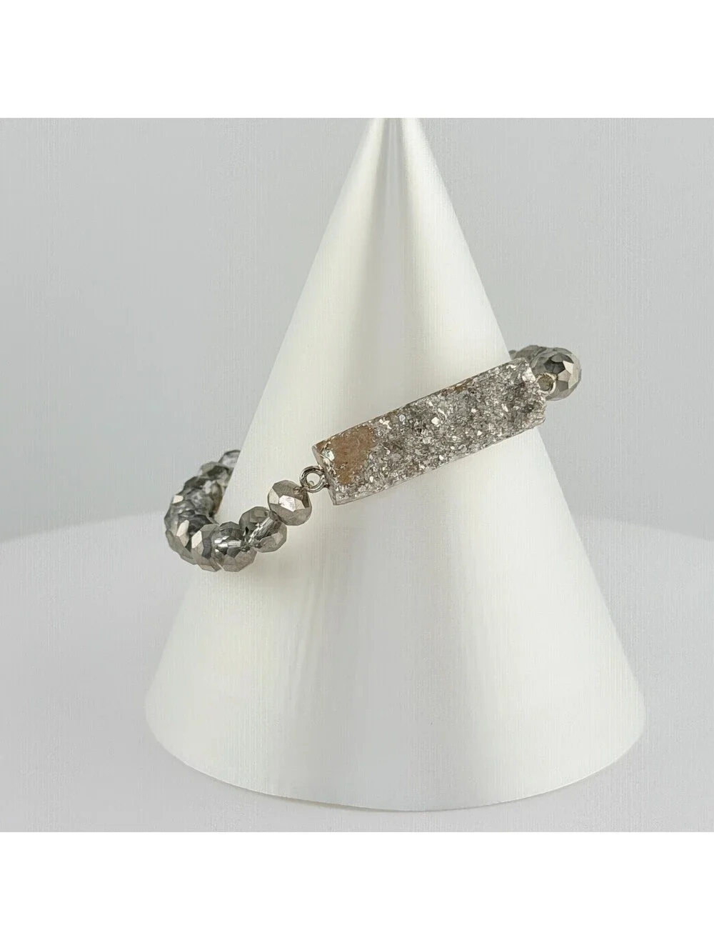 Bomb Party Single Stack Druzy Bracelet - on Silver Plating #147